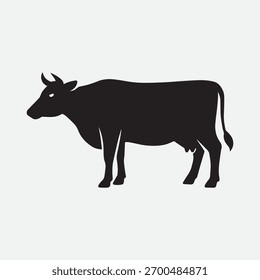 Un gráfico de Vector limpio y vibrante de una vaca, adecuado para diversas aplicaciones de diseño.