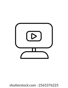 Clean video play button icon, perfect for multimedia, streaming, or video-related designs.