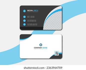 Clean visiting card design, print ready, simple design.