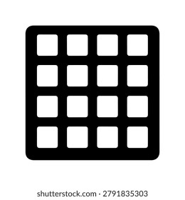Clean Waffle Grid Breakfast Vector Icon