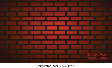 Clean wall, Orange or red brick wall texture background vector art. Backdrop of wall.