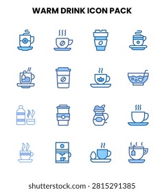 Clean Warm Drink icon set with  Two Colour icons for UI projects.