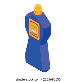 Clean wash bottle icon isometric vector. Chemical cleaner. Liquid label