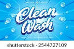 Clean Wash editable text effect Template suitable for Laundry style Theme