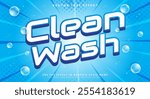 Clean Wash editable text effect Template suitable for washing style background