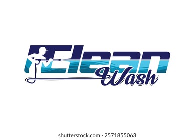 Clean wash lettering logo, clean wash logo
