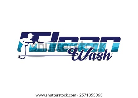 Clean wash lettering logo, clean wash logo