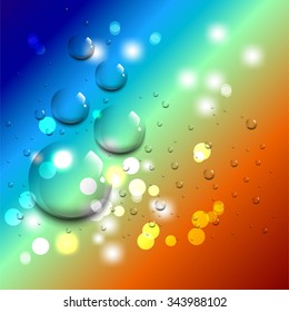 Clean water drop background on color surface