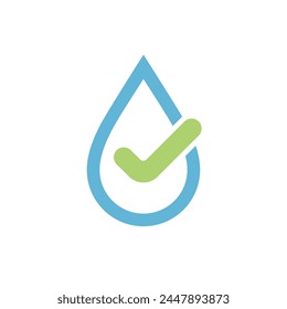 Icono gráfico de gota de agua limpia. Señal aislada de agua potable sobre fondo blanco. Símbolo a prueba de agua. Ilustración vectorial