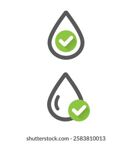 Clean water drop graphic icon. Drinkable water isolated sign on white background. Water proof symbol. Vector illustration