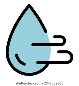Clean water drop icon outline vector. Air filter. Wind protection color flat