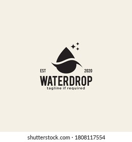 Clean water drop logo design icon template