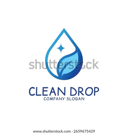 Clean Water Drop Logo Eco and Purity Symbol