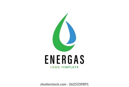 Clean Water Drop Logo with Green Leaf for Eco Business