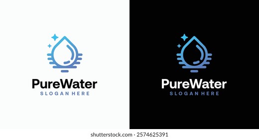 Clean water drop logo with star accent.