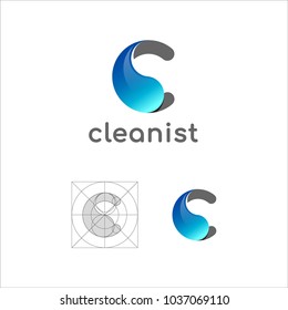 Clean Water Drop Logo Vector Based Letter C