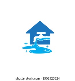 clean water faucets for the home logo vector icon ilustration, 