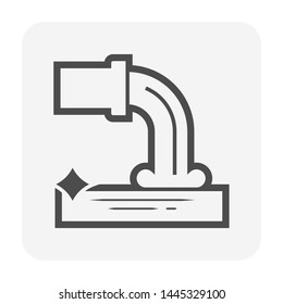 Clean water flow out to river icon. Wastewater after treatment process result in clean water. Vector illustration icon design. Water treatment removes contaminants and undesirable components.