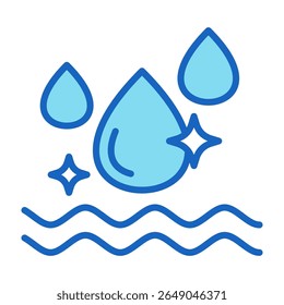 Ilustração do vetor azul do ícone de água limpa