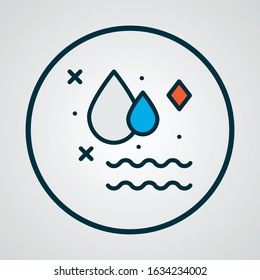 Clean water icon colored line symbol. Premium quality isolated drop element in trendy style.