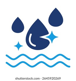 Ilustración vectorial de llenado de iconos de agua limpia