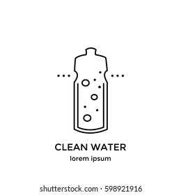 Clean water  icon, flat vector symbols. Linear style