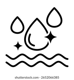 Icono de agua limpia Ilustración vectorial mixta