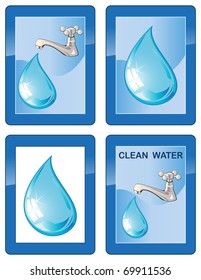 clean water icon set
