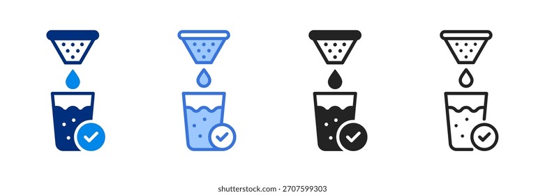 Conjunto de iconos de agua limpia Ilustración vectorial de estilo múltiple