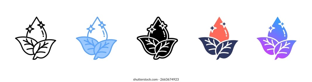 Icono de agua limpia colección de estilo múltiple