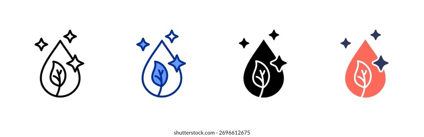Icono de agua limpia colección de estilo múltiple