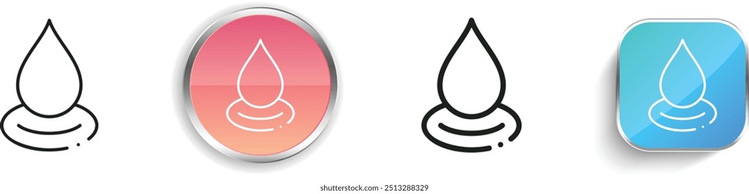 clean water icon. Thin Linear, Regular and Button Style Design Isolated On White Background