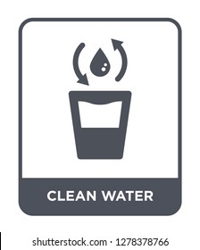 clean water icon vector on white background, clean water trendy filled icons from Charity collection, clean water vector illustration