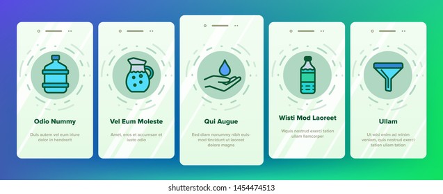Clean Water Icon Vector Onboarding Mobile App Page Screen. Nature Care. Drop Fresh Clean Water. Drink Eco Icon. Thin Outline Illustration