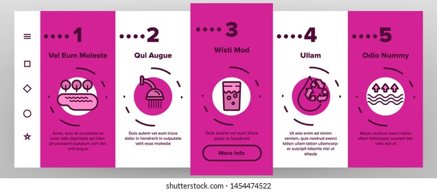 Clean Water Icon Vector Onboarding Mobile App Page Screen. Nature Care. Drop Fresh Clean Water. Drink Eco Icon. Thin Outline Illustration