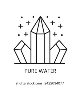 Clean water line vector icon with editable stroke for placement on packaging