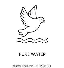Clean water line vector icon with editable stroke for placement on packaging
