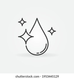 Clean Water linear vector concept icon or logo element