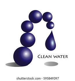 Clean Water. Logo. Abstract symbol.