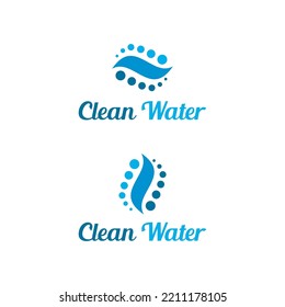 Plantilla de diseño de logotipo de agua limpia