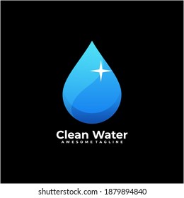 Clean water logo design vector