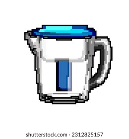 clean water pitcher game pixel art retro vector. bit clean water pitcher. old vintage illustration