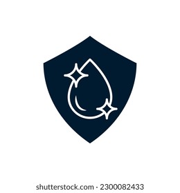 Clean water protection. Purity flat icon isolated on white background. Vector illustration