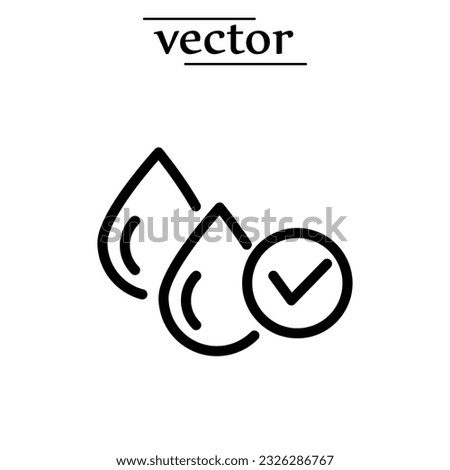clean water quality line icon, simple natural eco outline flat design vector pictogram,.eps