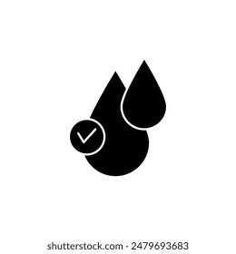 Clean water quality vector icon. simple flat black illustration for web and app on white background..eps