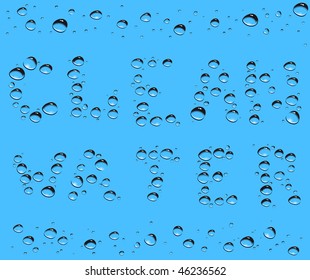 Clean water raindrops. Vector illustration