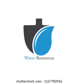 clean water resources symbol icon vector
