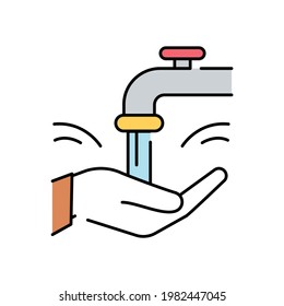 Clean water and sanitation color icon. Corporate social responsibility. Sustainable Development Goals. Pictogram for ad, web. UI UX design element Editable stroke