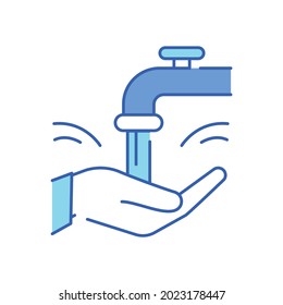 Clean water and sanitation color icon. Corporate social responsibility. Sustainable Development Goals. Pictogram for ad, web. UI UX design element Editable stroke