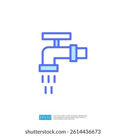 Clean Water Tap Icon with Flowing Water Representing Hygiene and Disinfecting Solutions in a Modern Design for Environmental Safety